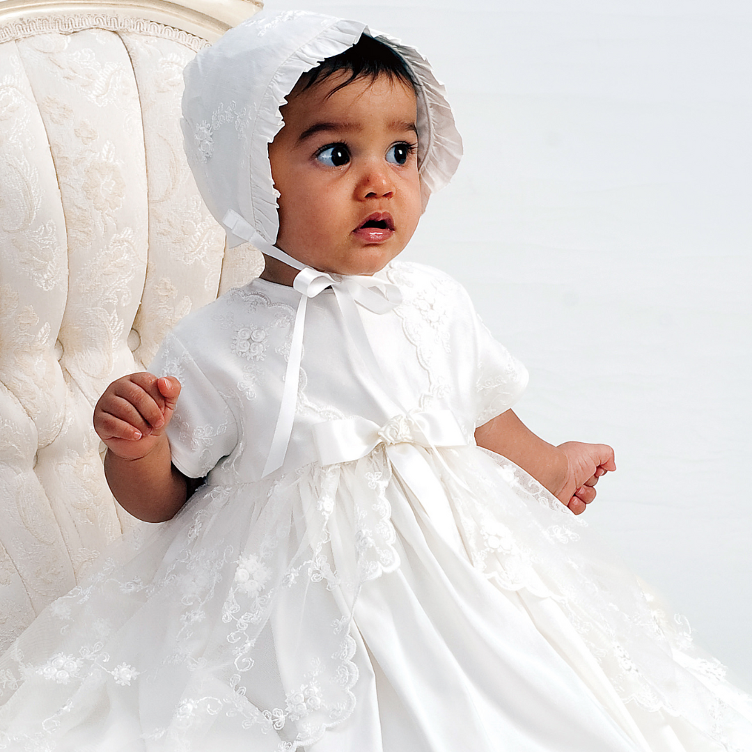 Heritage Baby Girls Christerning Dress White 0 - 3 Months Silk Arianna Gown