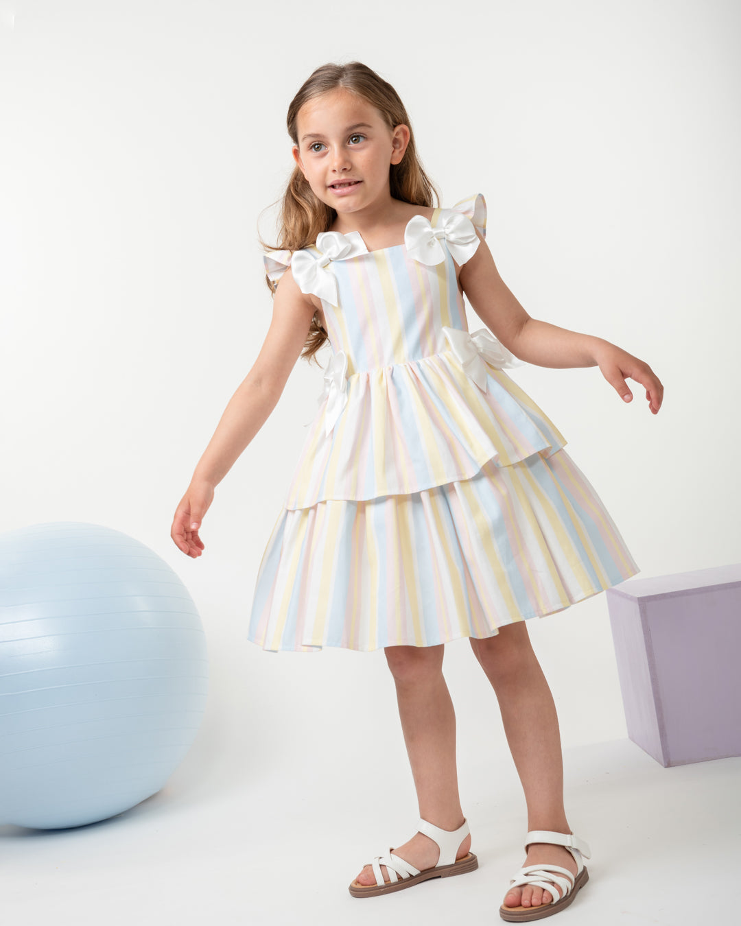 Caramelo kids rainbow summer dress SS25 382104