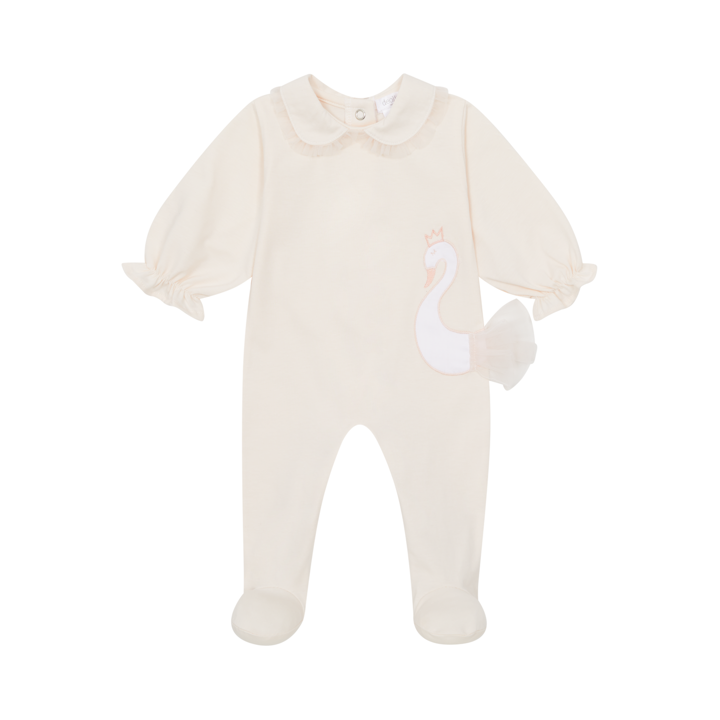 Deolinda babygirls swan babygrow SS25 DBV25105