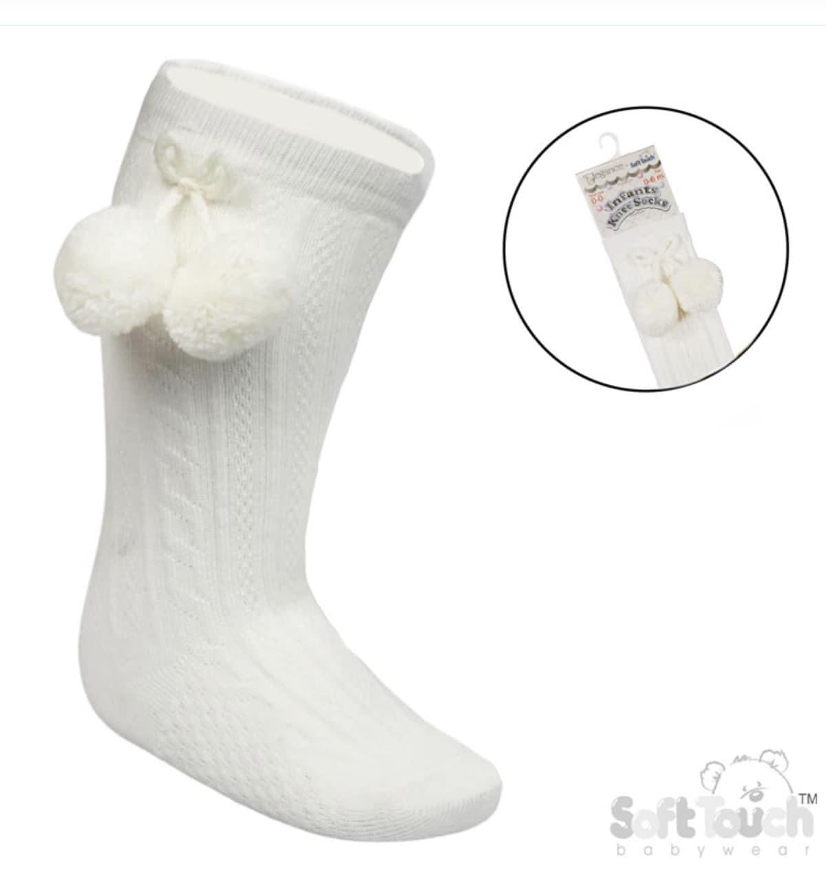 Soft touch white  knee high socks