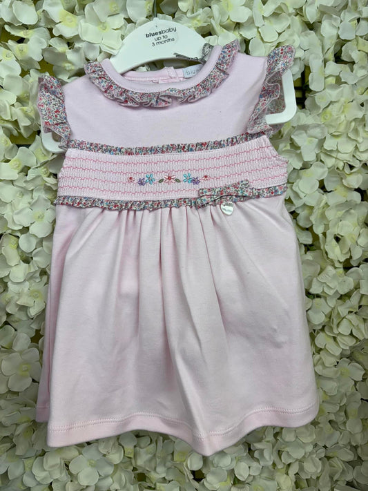Blues Baby pink & floral smocked dress - NEW