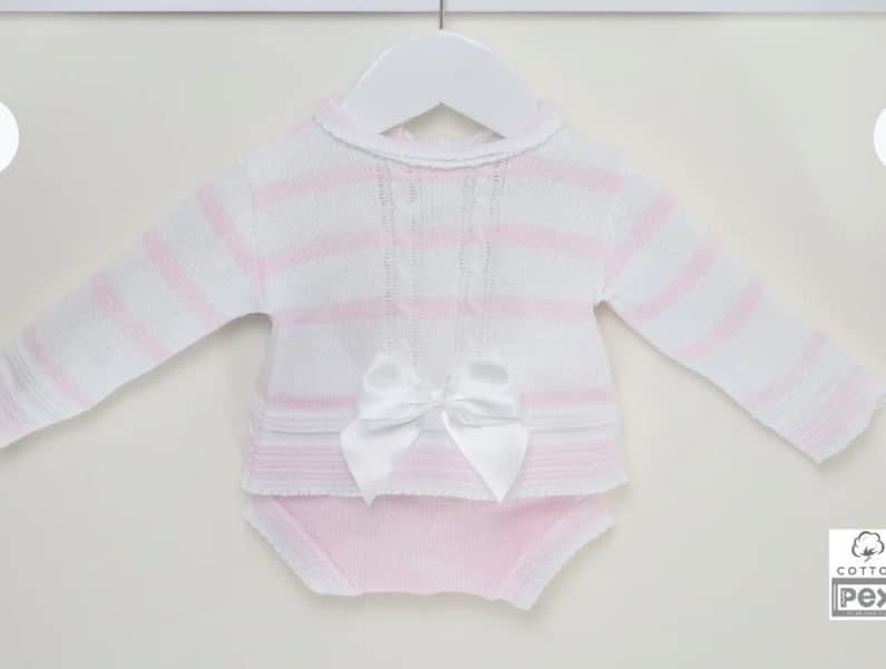 Baby girls 2 piece knitted jam pants  set