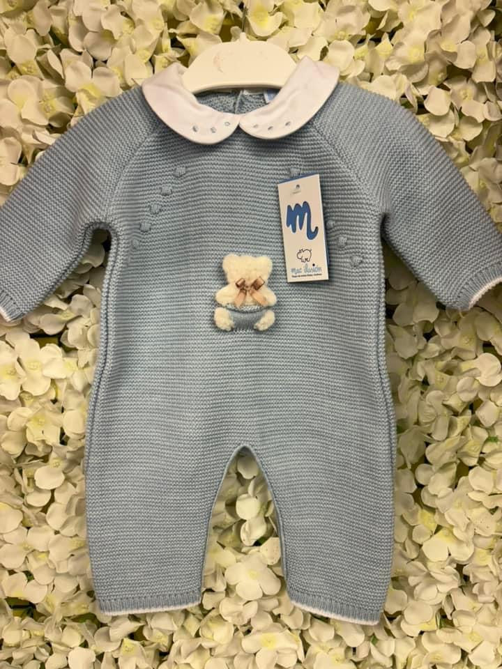 Footless knitted baby boys romper AW24 9449