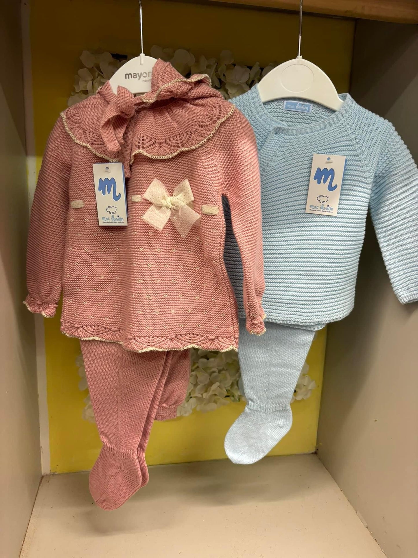 Baby blue boys knitted 3 piece set AW24 9422