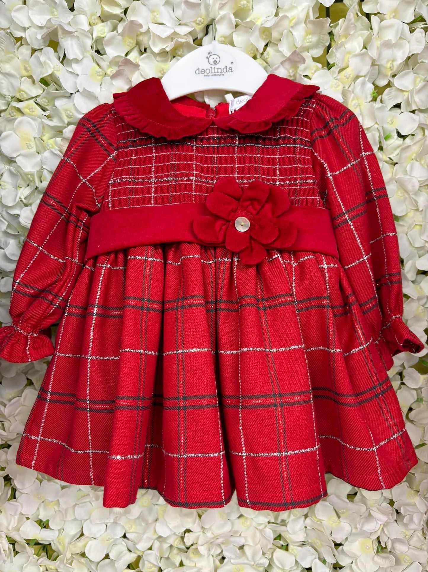 Deolinda red tartan dress AW24 DBI24408