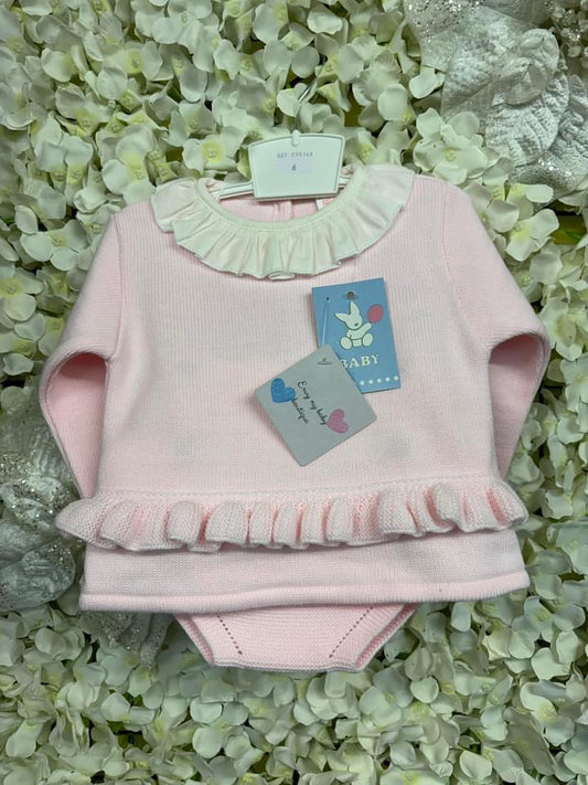 Little stars pink knitted jam pants set aw24