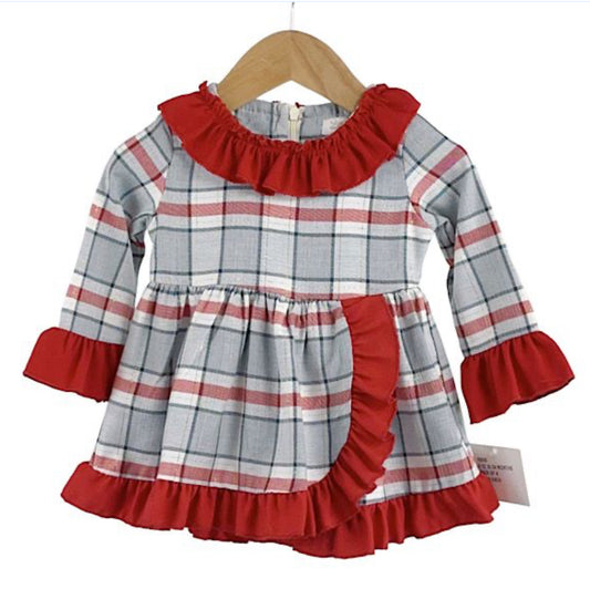 Little dreams red plaid dresss AW24