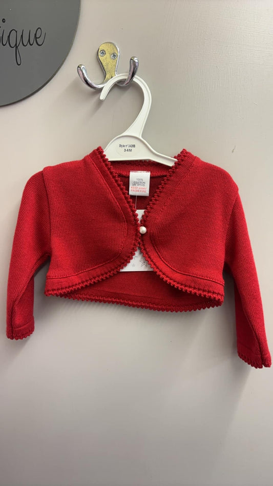 Little stars red bolero cardigan 3-6m