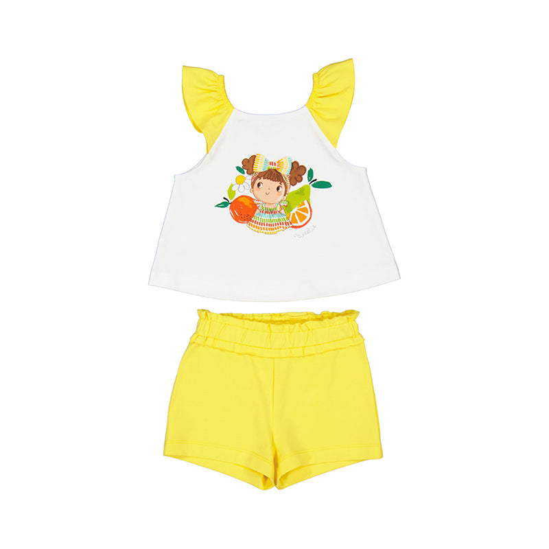 Mayoral girls yellow shorts set SS25 1.234 PREORDER