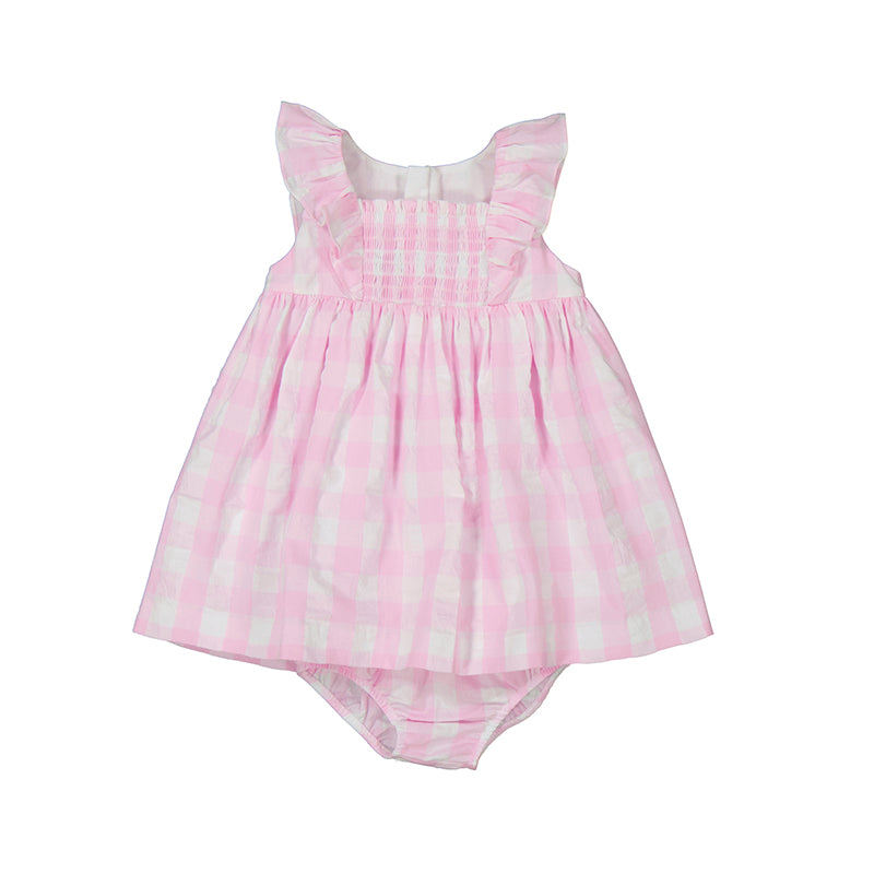 Mayoral pink gingham dress & bloomers SS25 -1.912 PREORDER