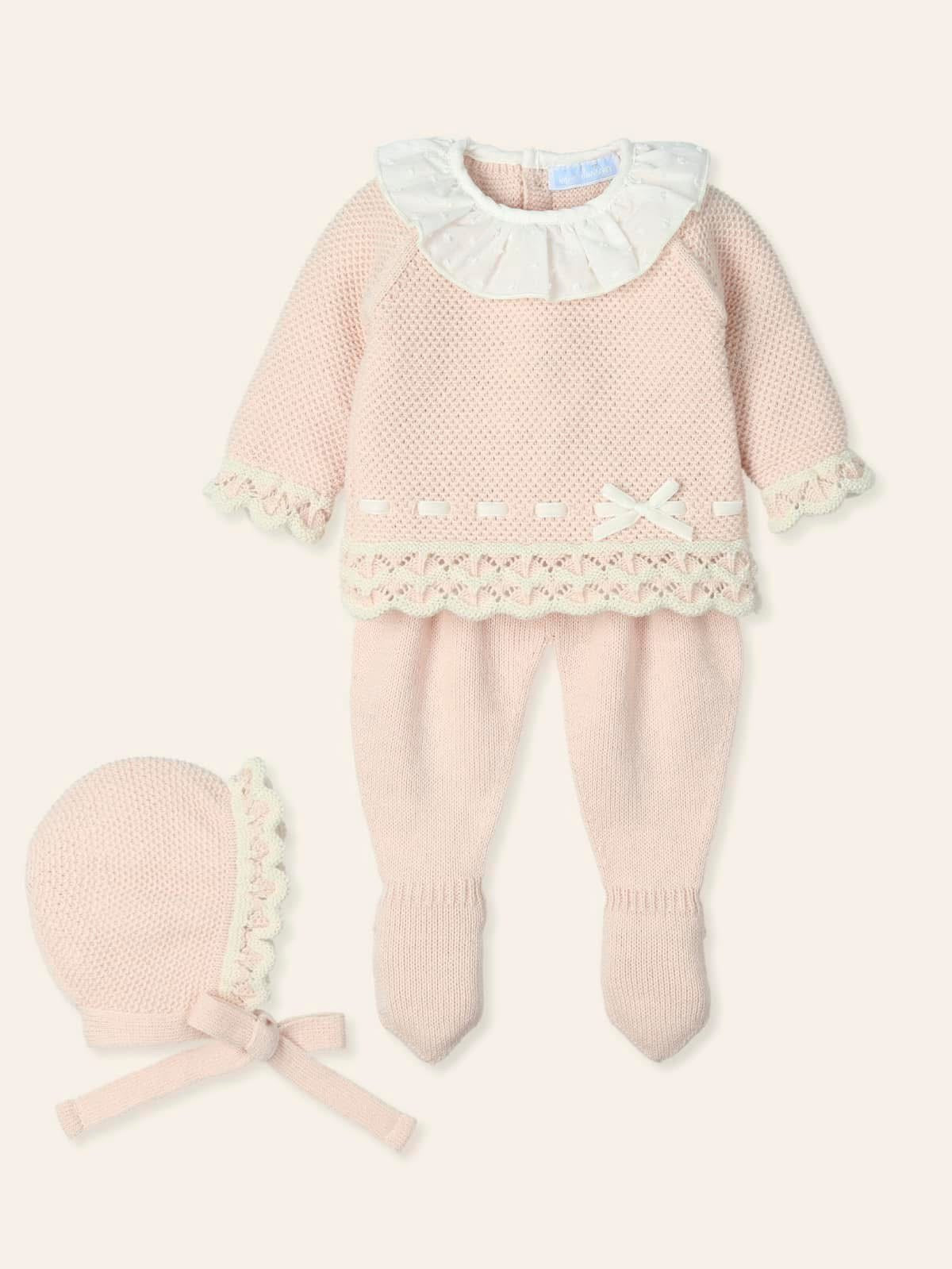 MAC illusions 3 piece baby girls knitted set