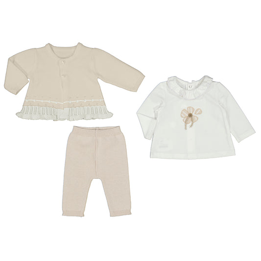 Mayoral knitted 3 piece knitted baby girls set SS25 1.589 PREORDER