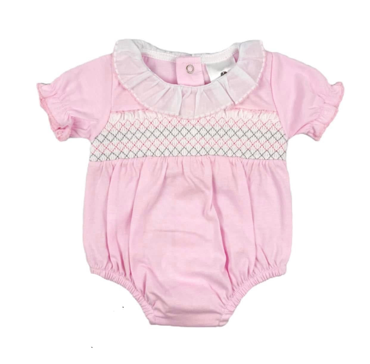 Kleo kids pink smocked romper SS25