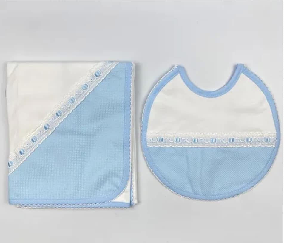 Kleo kids bib & muslin set pink or blue