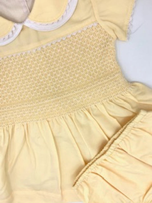 Lemon smocked girls jam pants set