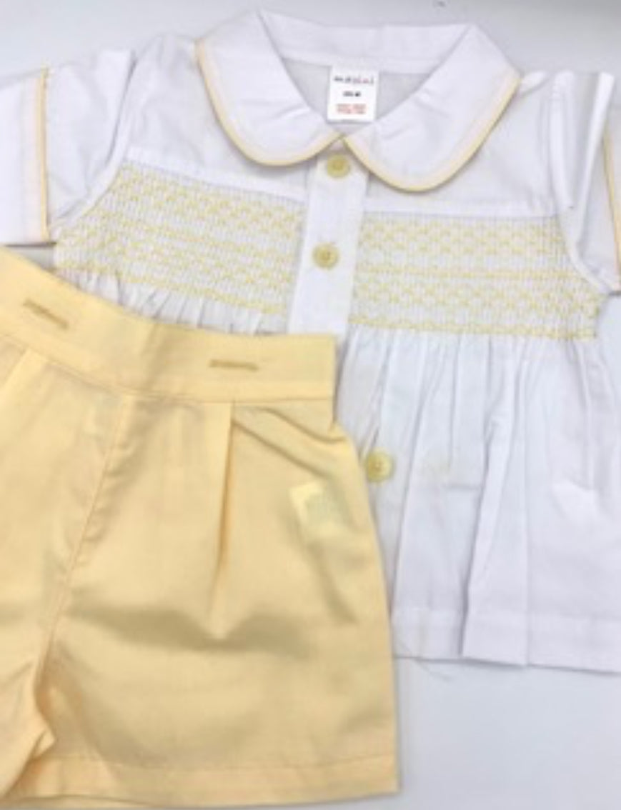 Boys smocked lemon set