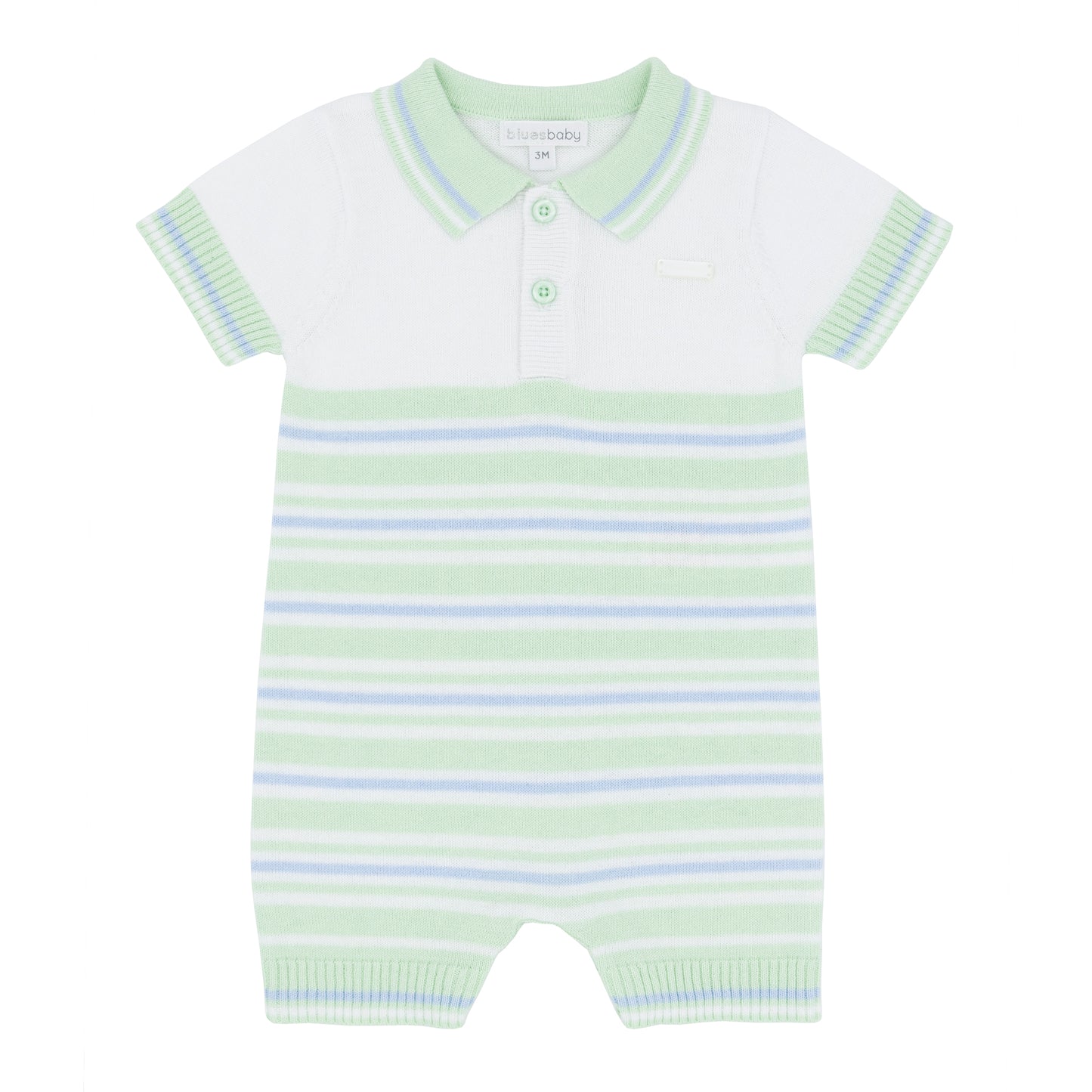 Blues Baby boys mint knitted romper SS25 BB2037