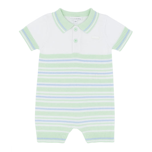 Blues Baby boys mint knitted romper SS25 BB2037