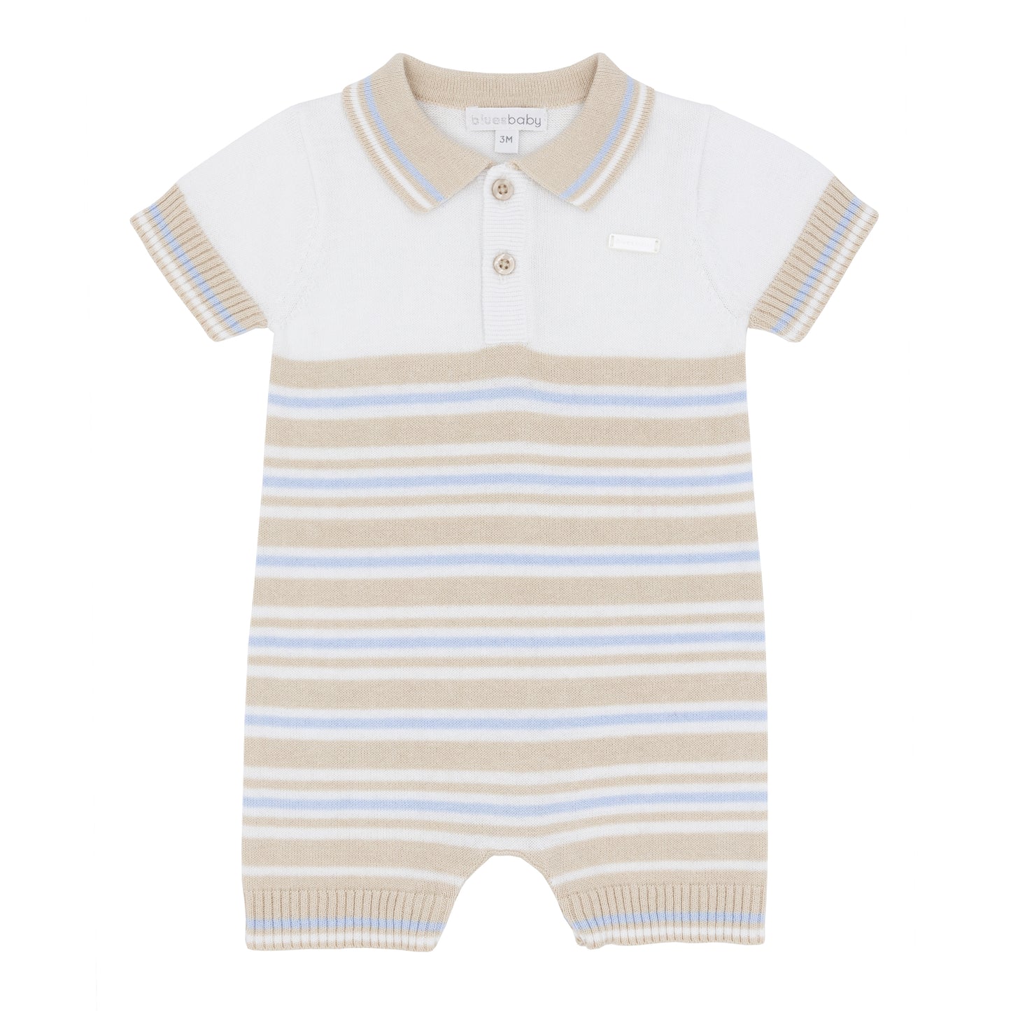 Blues Baby boys beige knit romper SS25 BB2943