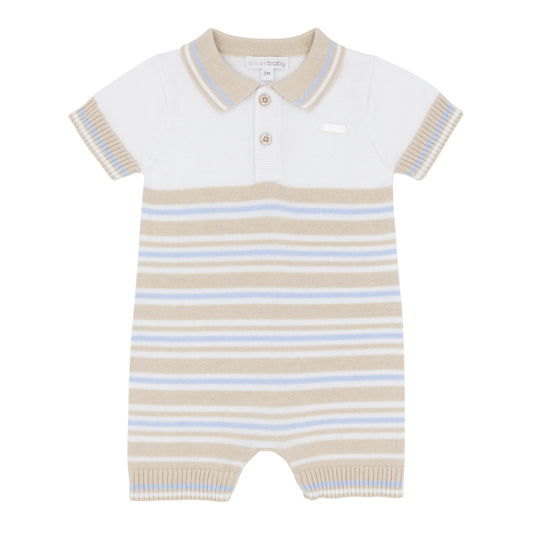 Blues Baby boys beige knit romper SS25 BB2943