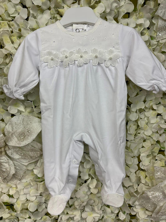 Deolinda pure white baby girls baby grow SS25 25107