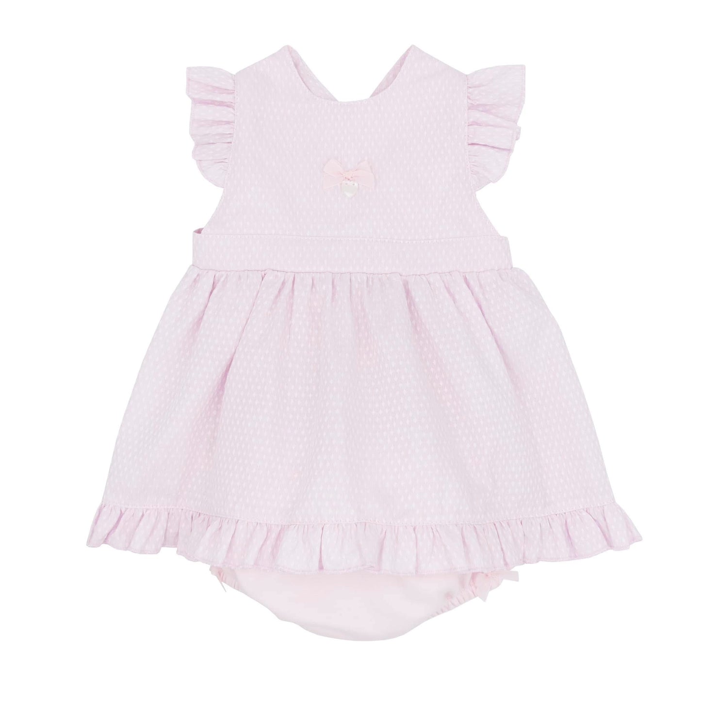 Blues Baby pink baby girls bow detail dress SS25 BB1894