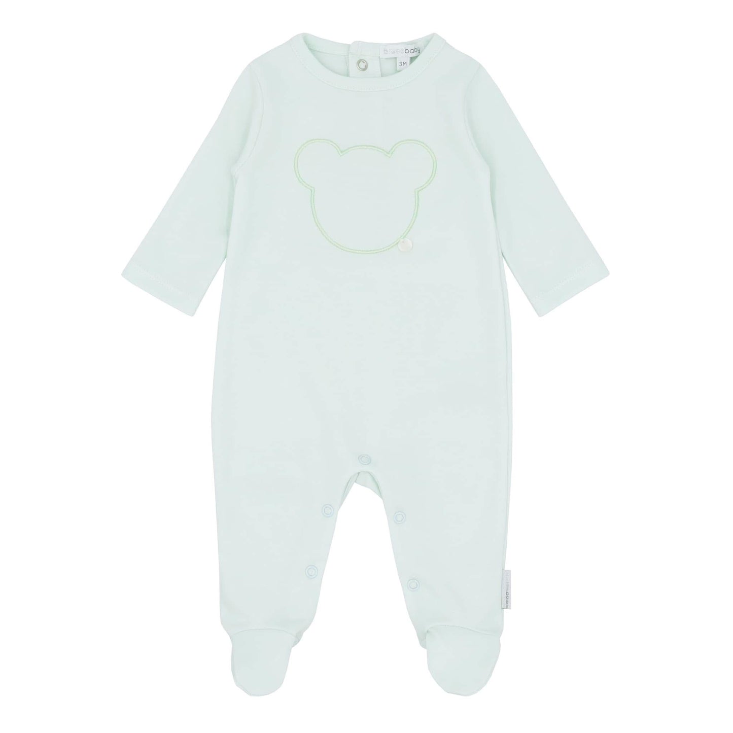 Blues Baby mint teddy babygrow SS25 BB0204