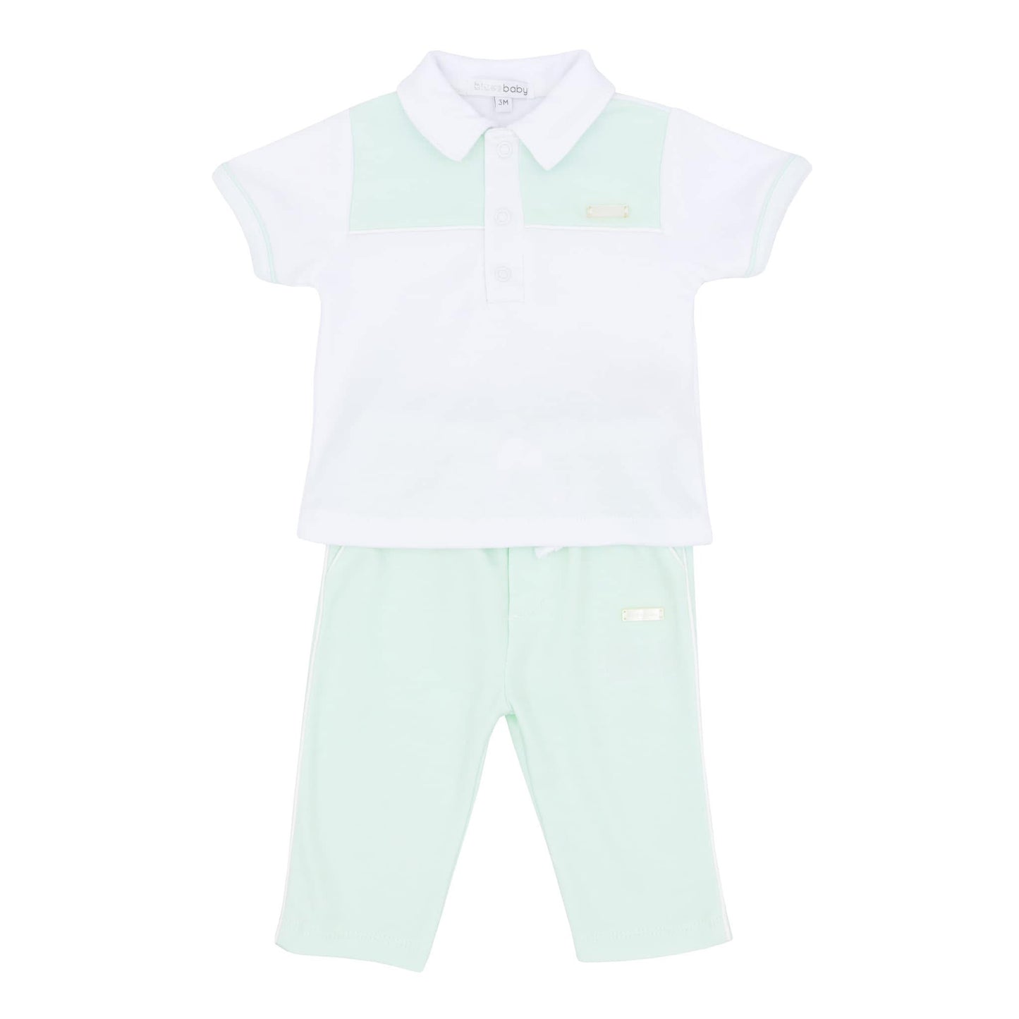 Blues Baby boys mint polo & trouser set Ss25 BB1877