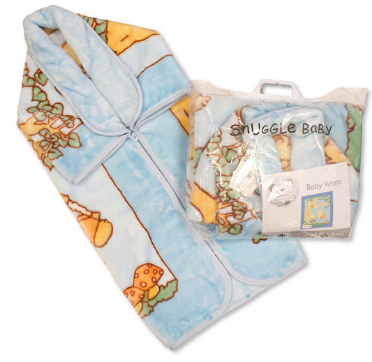 Snuggle baby boys blue teddy motif blanket