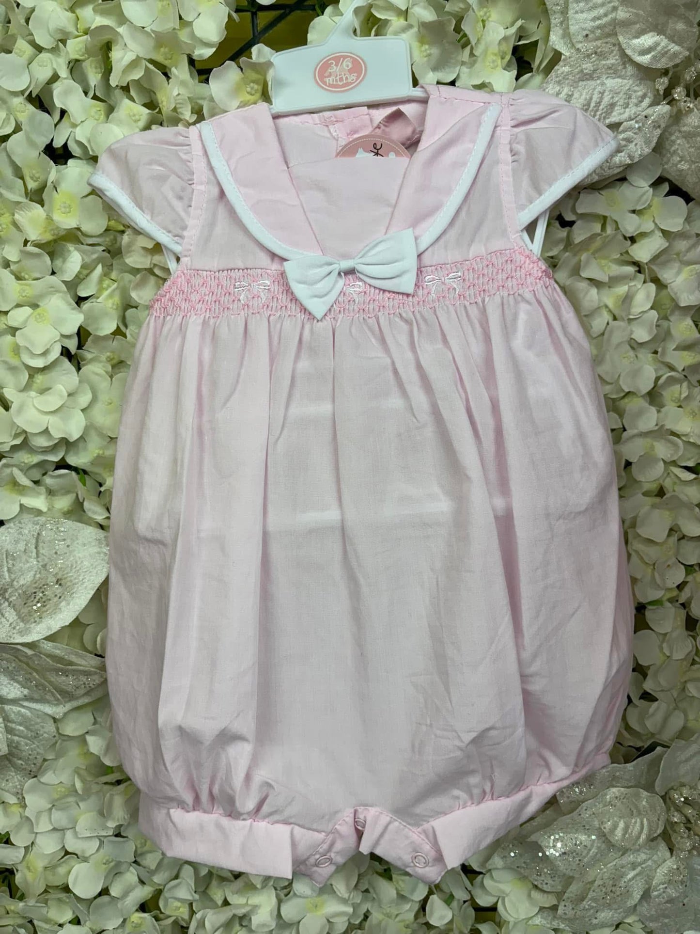 Rockabye Baby smocked bow romper SS25