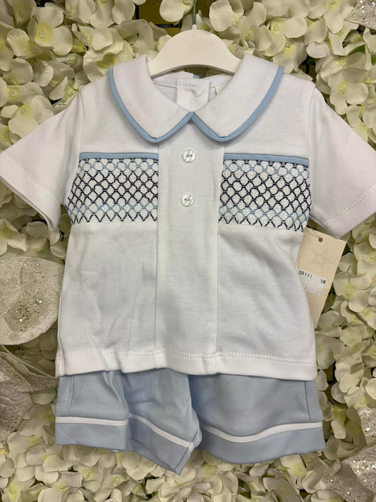 Little stars smocked boys shorts set