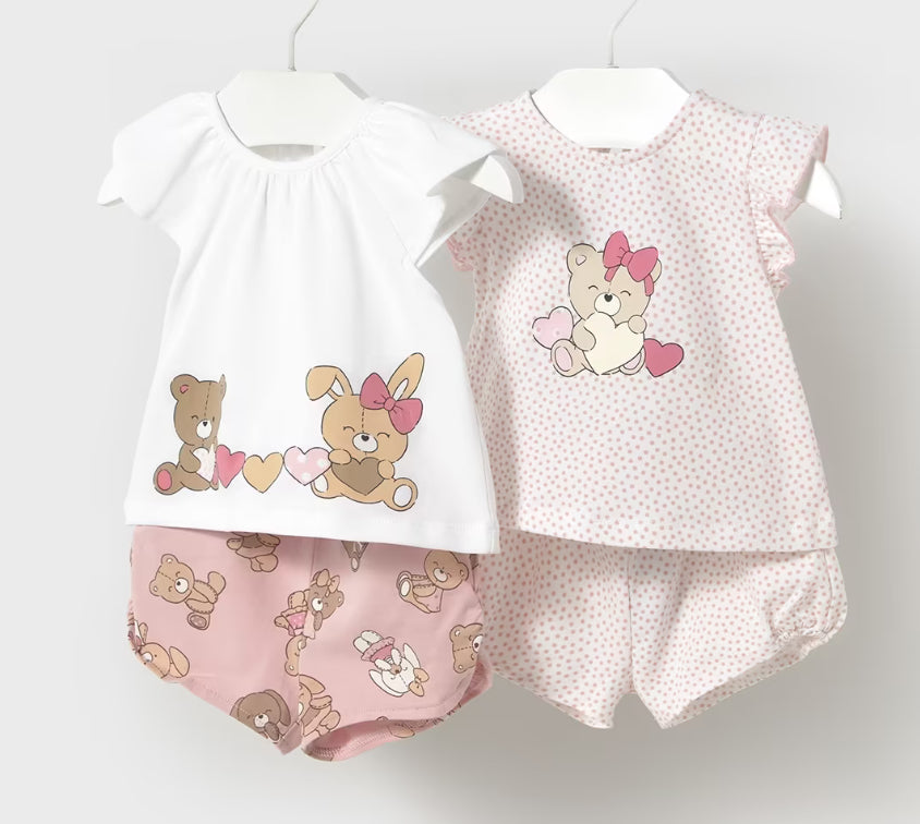 Mayoral baby girls 4 piece Teddy shorts set SS25 0.1671