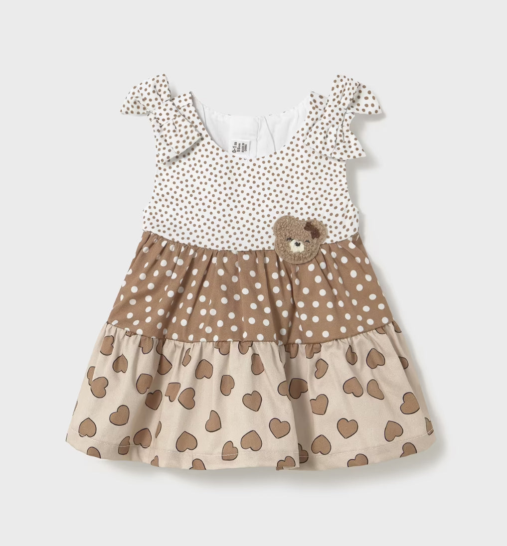 Mayoral baby girls teddy dress SS25