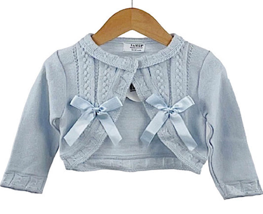 Samii baby girls blue knitted cardigan