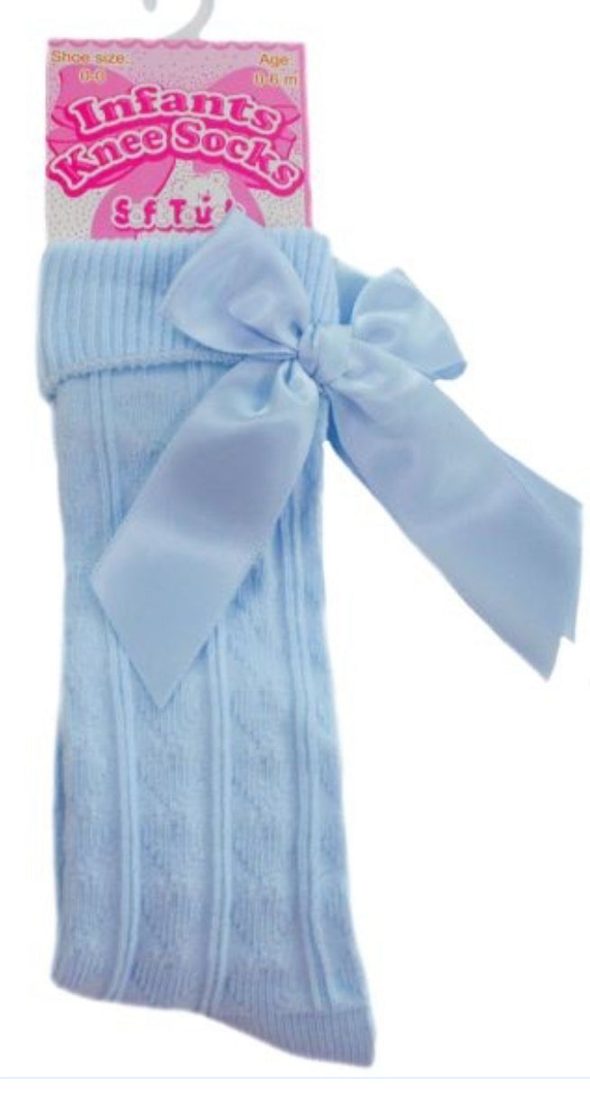 Soft touch knee high blue girls socks