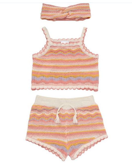 Girls orange crochet set SS25