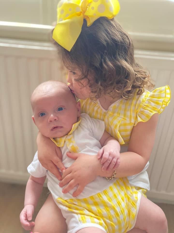 Yellow gingham baby store dress